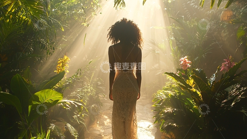 高清大图下载【趣麦麦图】热带丛林中的光芒