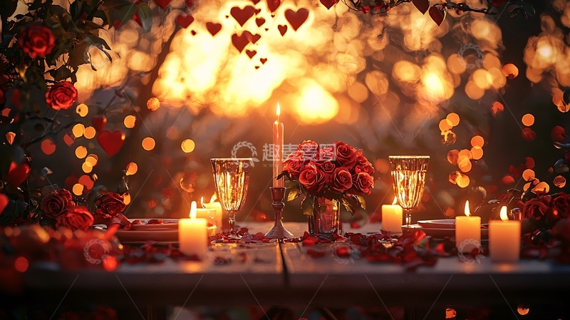 高清大图下载【趣麦麦图】浪漫烛光晚餐