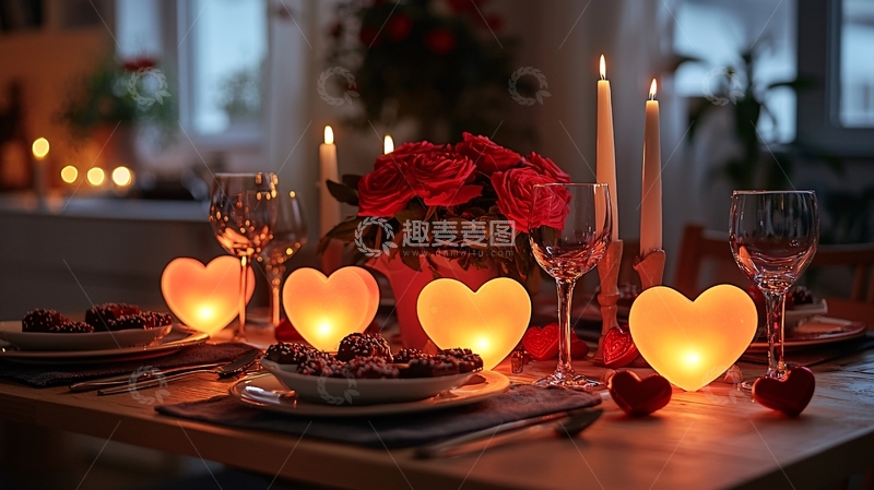 高清大图下载【趣麦麦图】浪漫烛光晚餐