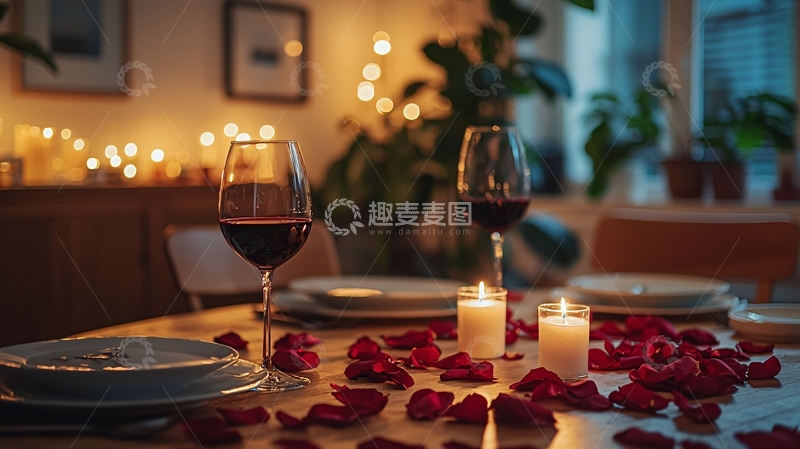 高清大图下载【趣麦麦图】浪漫烛光晚餐