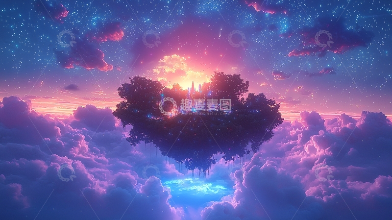 高清大图下载【趣麦麦图】云端城堡