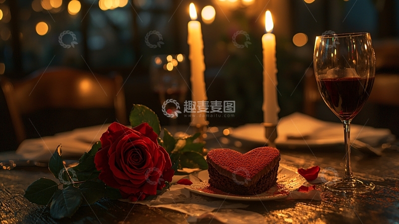 高清大图下载【趣麦麦图】烛光晚餐浪漫约会