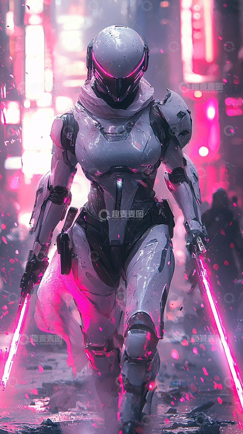 高清大图下载【趣麦麦图】科幻女战士