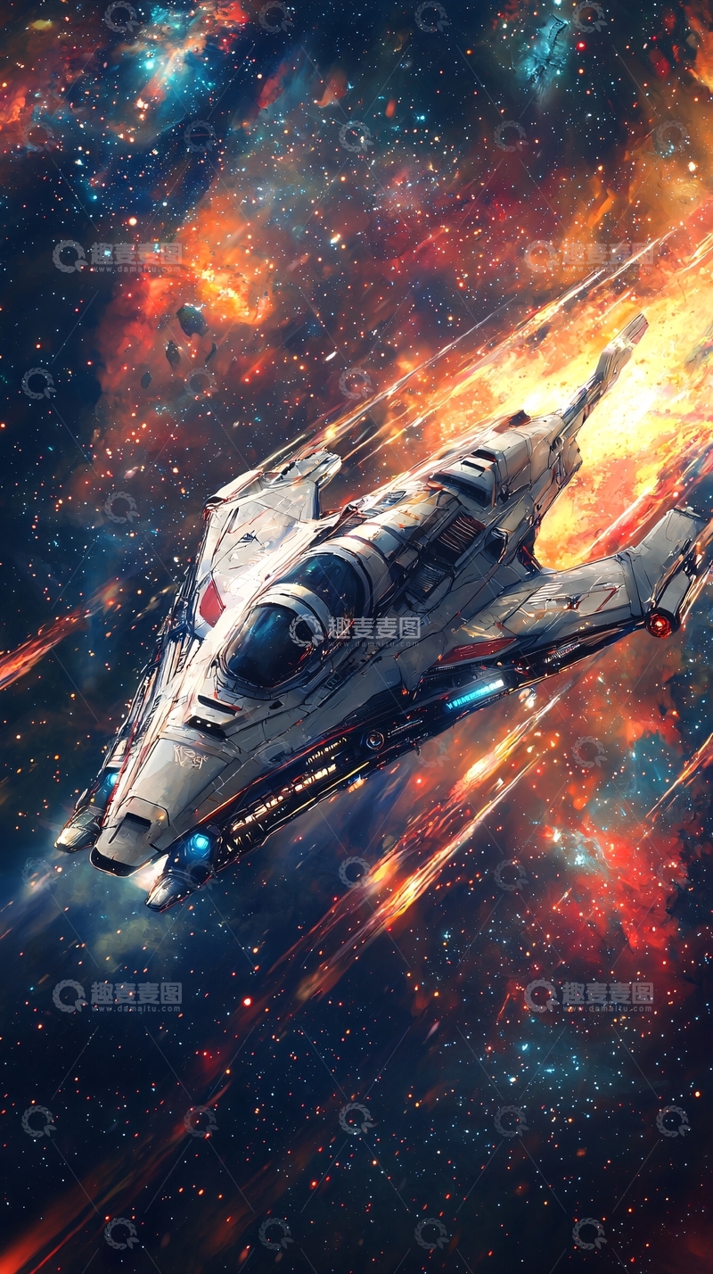 高清大图下载【趣麦麦图】宇宙飞船太空飞行