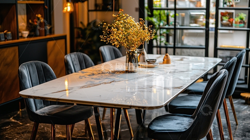 高清大图下载【趣麦麦图】现代简约大理石餐桌