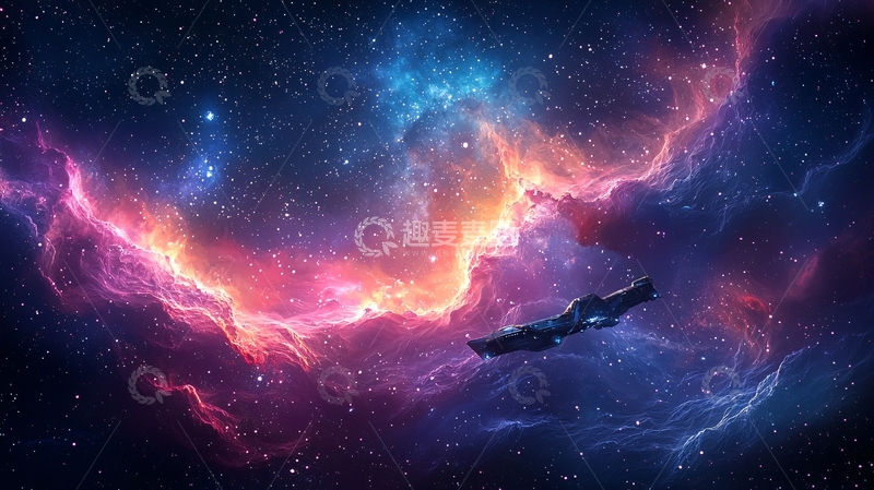高清大图下载【趣麦麦图】宇宙飞船星云