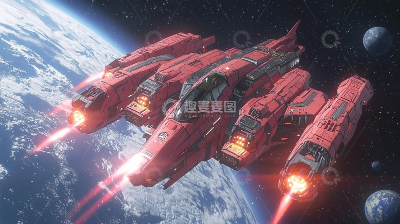 高清大图下载【趣麦麦图】红色宇宙战舰
