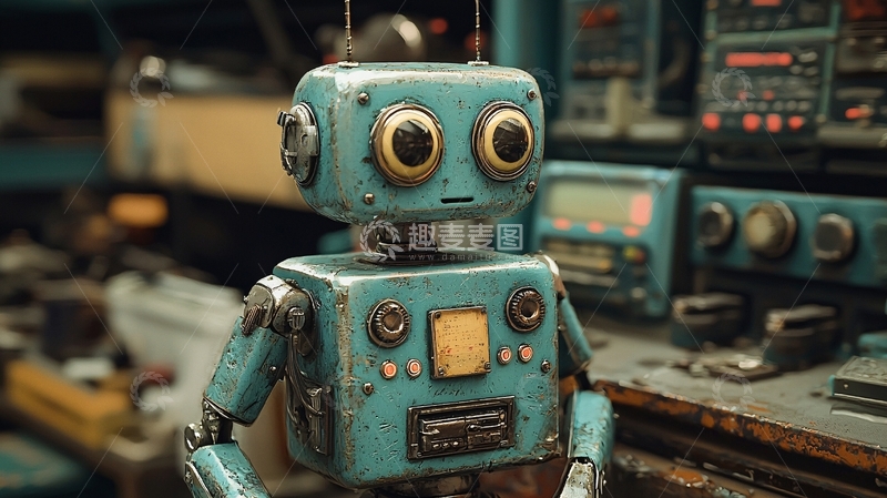 高清大图下载【趣麦麦图】复古机器人
