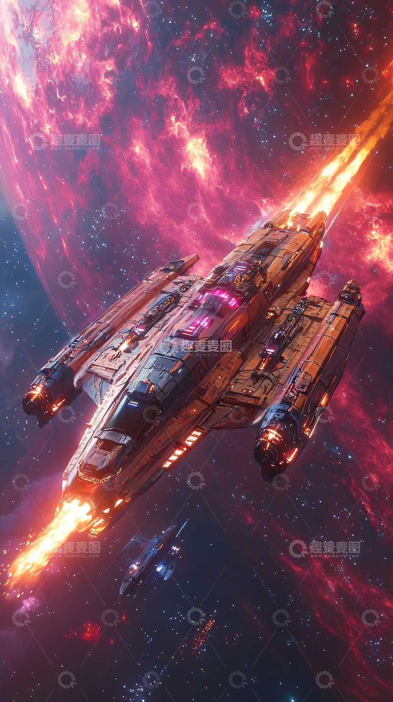 高清大图下载【趣麦麦图】宇宙飞船超光速飞行