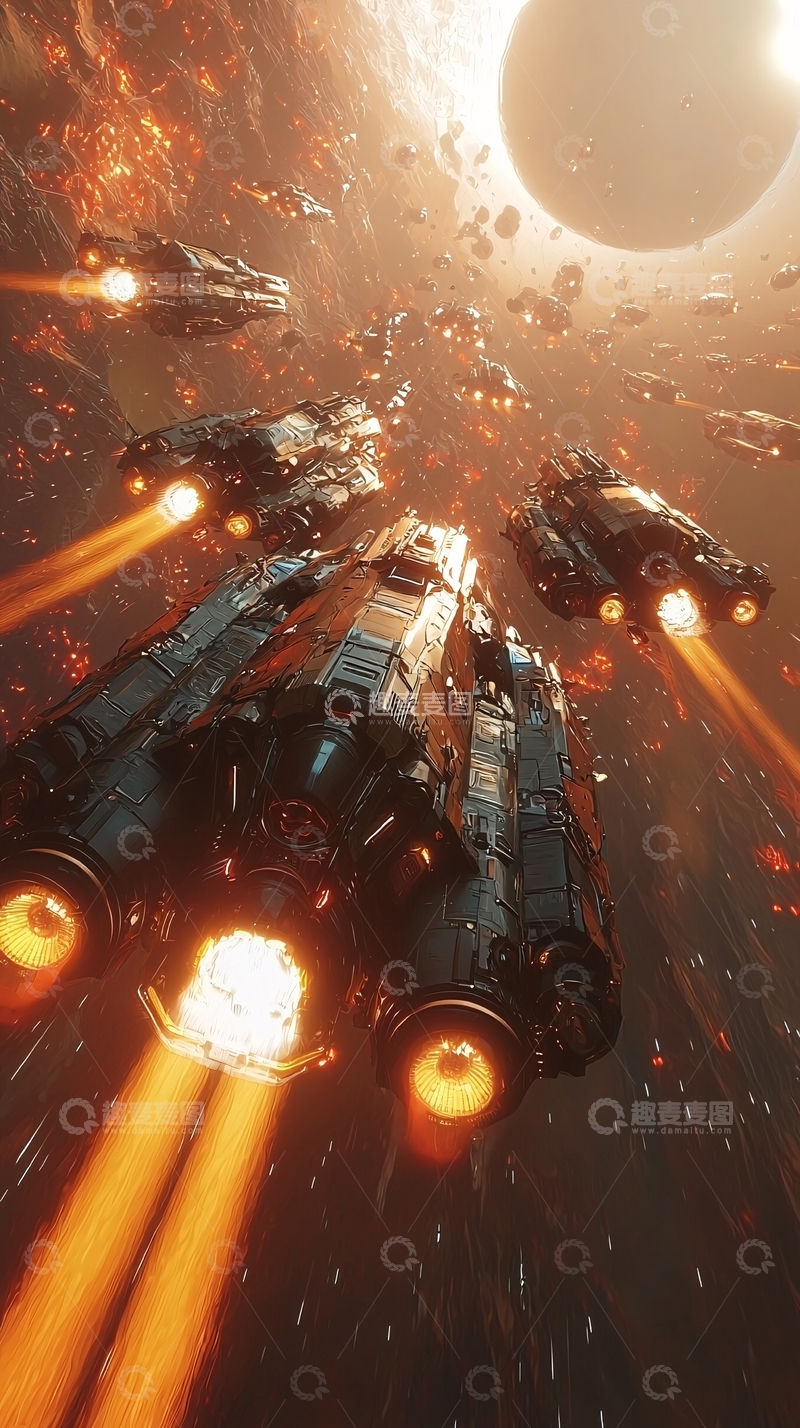 高清大图下载【趣麦麦图】宇宙飞船编队