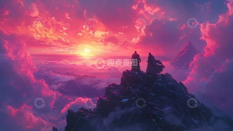 高清大图下载【趣麦麦图】云海日落