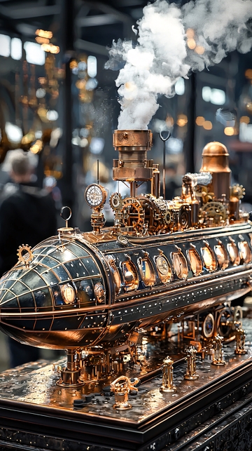 蒸汽朋克风格金属潜艇模型