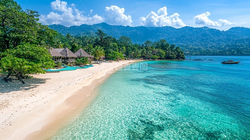 高清大图下载【趣麦麦图】海滩度假村