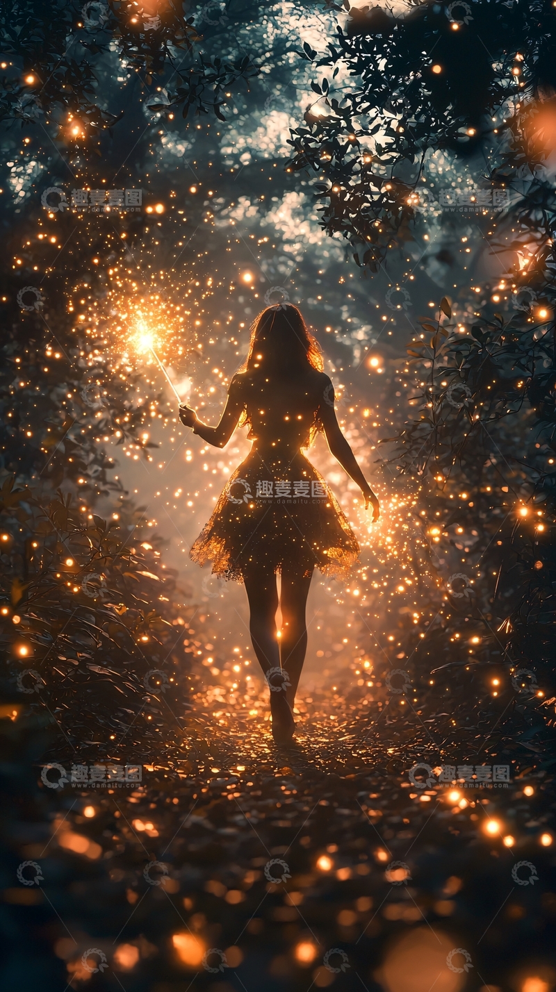 高清大图下载【趣麦麦图】森林女孩