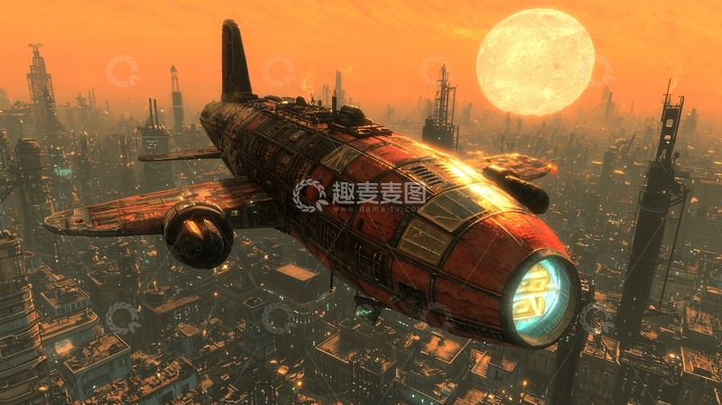 高清大图下载【趣麦麦图】废土风格飞行器