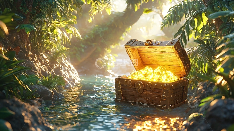 高清大图下载【趣麦麦图】阳光森林宝箱