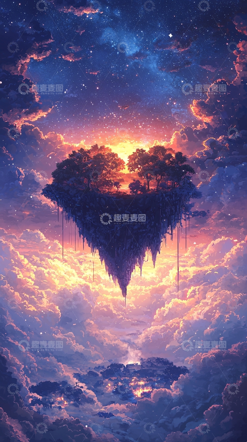 高清大图下载【趣麦麦图】漂浮岛屿