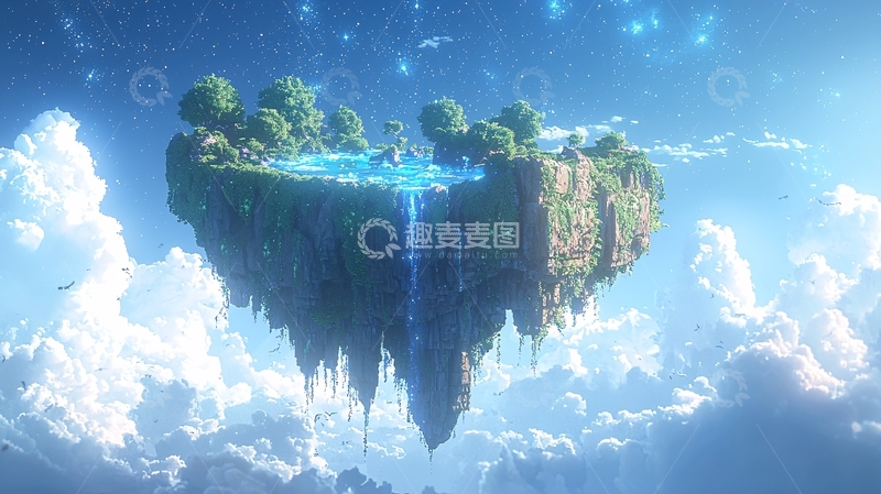 高清大图下载【趣麦麦图】天空之岛