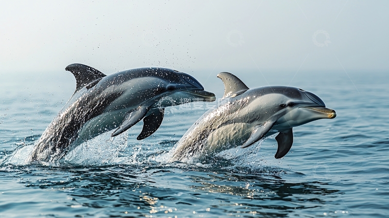 高清大图下载【趣麦麦图】海豚跃出水面