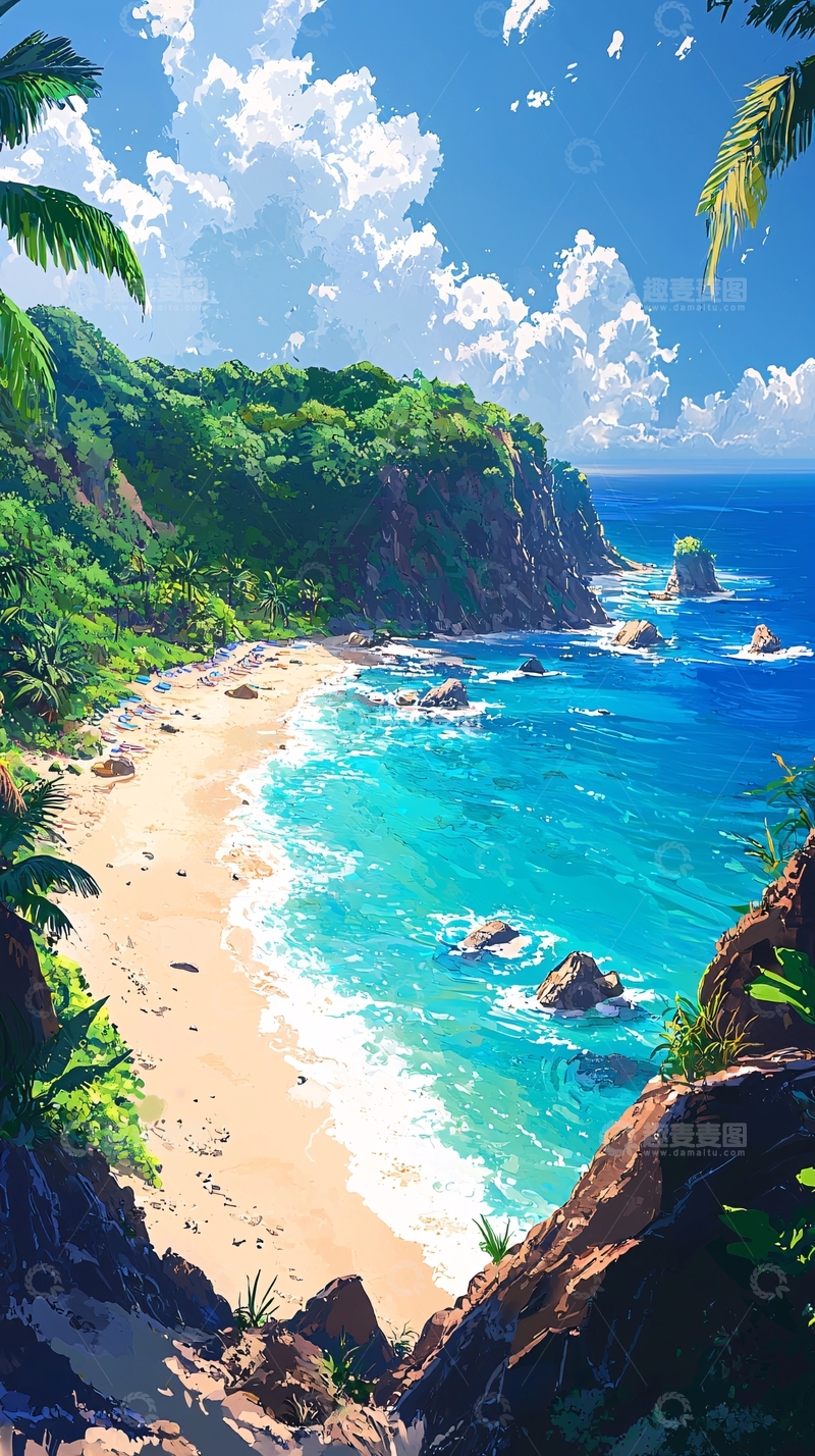 高清大图下载【趣麦麦图】热带海滩风景图