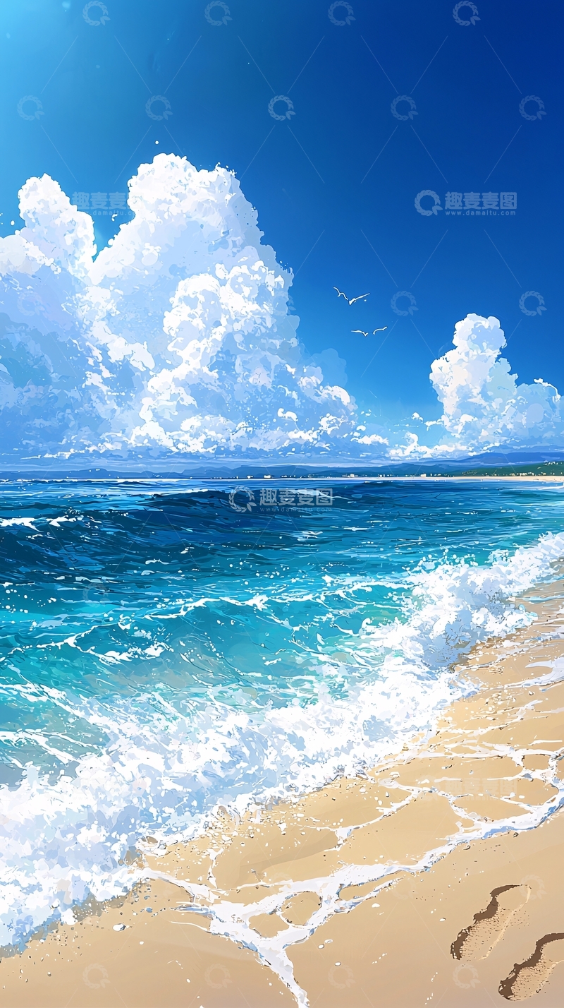 高清大图下载【趣麦麦图】阳光沙滩海浪59
