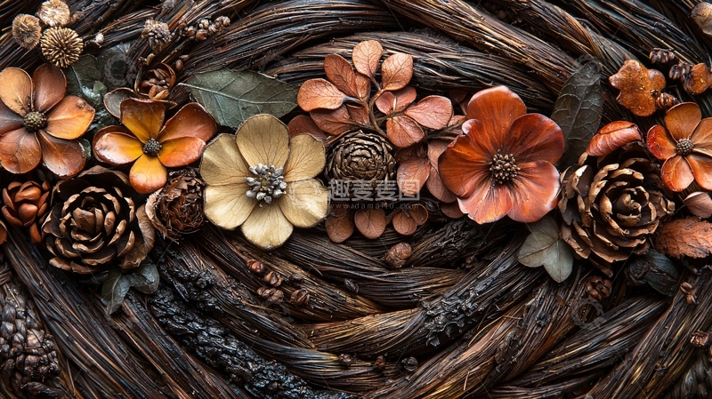 高清大图下载【趣麦麦图】编织花卉背景