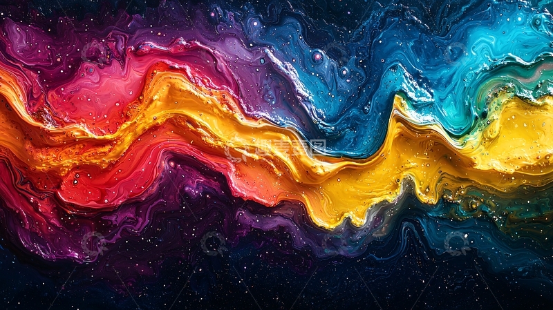 高清大图下载【趣麦麦图】色彩斑斓的抽象油画