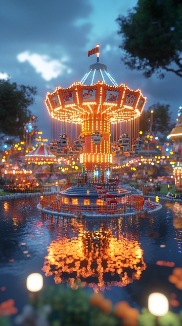 梦幻游乐园夜景