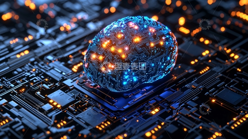 高清大图下载【趣麦麦图】大脑芯片电路板科技感
