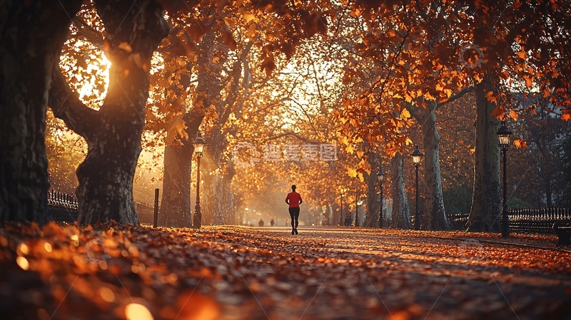 高清大图下载【趣麦麦图】秋日晨跑