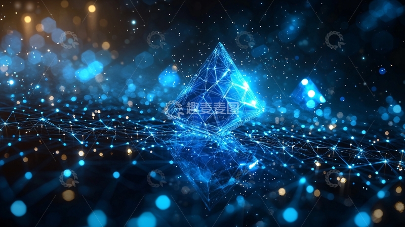 高清大图下载【趣麦麦图】蓝色晶体网络