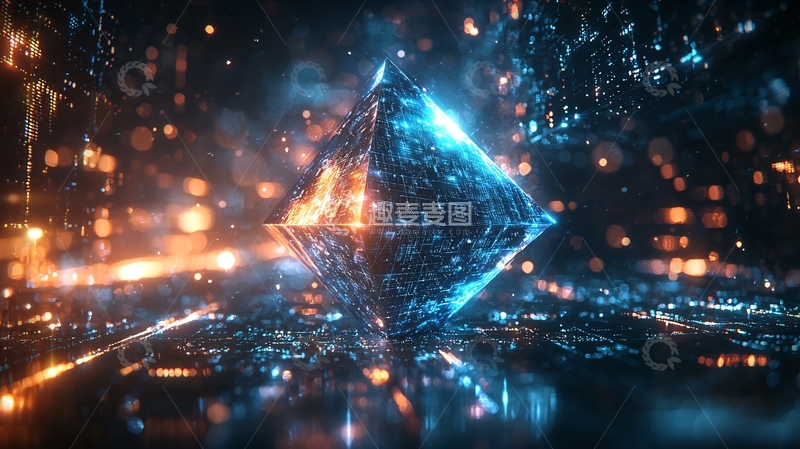 高清大图下载【趣麦麦图】蓝色水晶能量方块