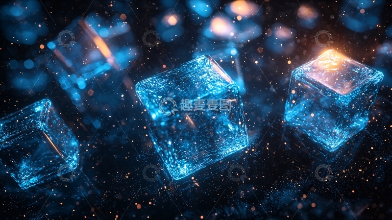 高清大图下载【趣麦麦图】蓝色透明立方体