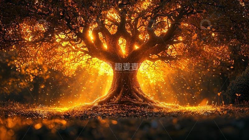 高清大图下载【趣麦麦图】燃烧的树