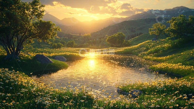 高清大图下载【趣麦麦图】夕阳西下