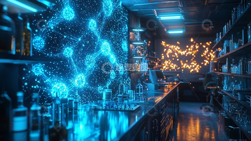 高清大图下载【趣麦麦图】科幻酒吧夜景