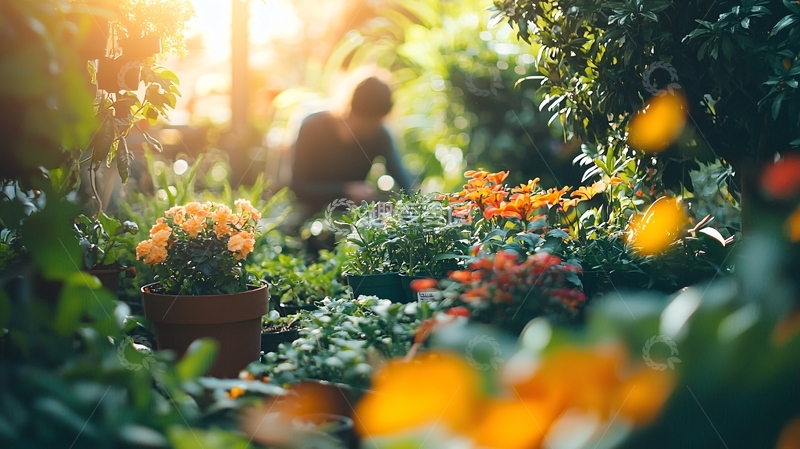 高清大图下载【趣麦麦图】阳光洒在繁花似锦的花园