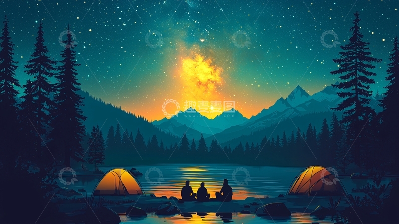高清大图下载【趣麦麦图】星空营地