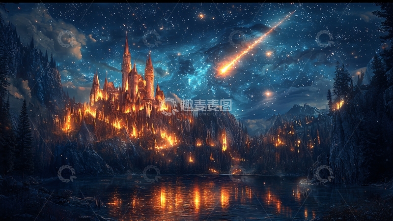 高清大图下载【趣麦麦图】星空下的古堡