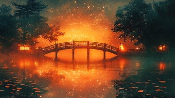 夜晚小桥流水人家