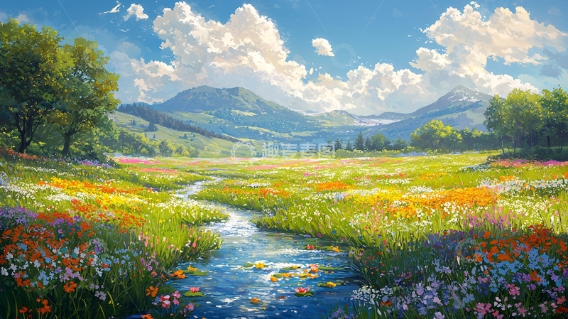 高清大图下载【趣麦麦图】阳光明媚的田园风光