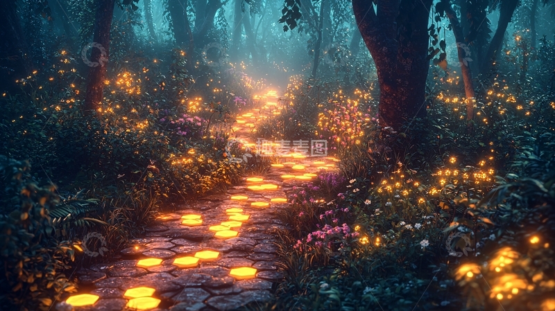 高清大图下载【趣麦麦图】雾气森林小路