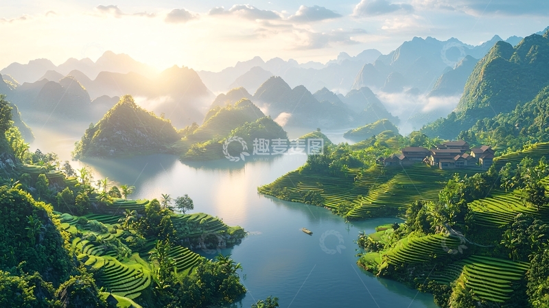 高清大图下载【趣麦麦图】山水田园风光29