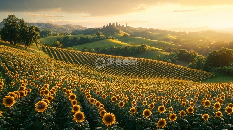 高清大图下载【趣麦麦图】向日葵田园乡村风景