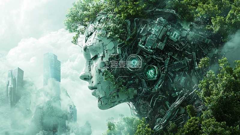 高清大图下载【趣麦麦图】树木女人机械合成