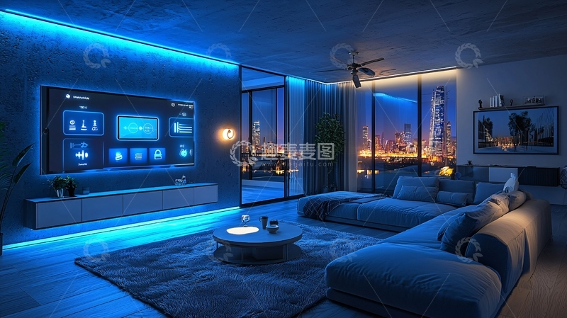 高清大图下载【趣麦麦图】智能家居客厅