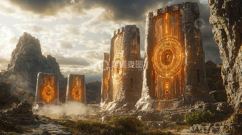 高清大图下载【趣麦麦图】奇幻石碑遗址