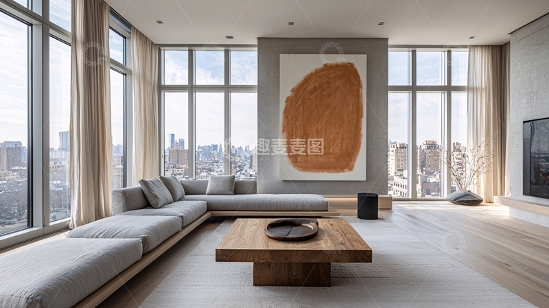 高清大图下载【趣麦麦图】极简现代客厅景观