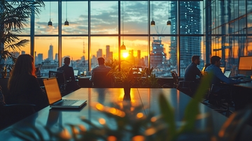 日落城市景观办公室