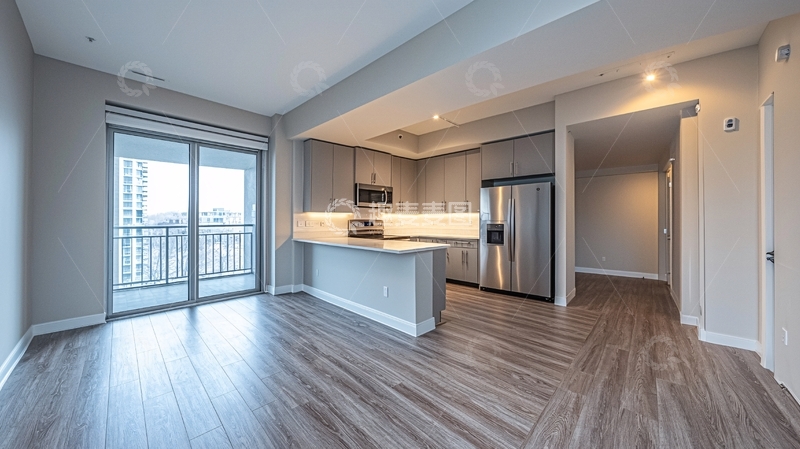 高清大图下载【趣麦麦图】现代化公寓客厅开放式厨房